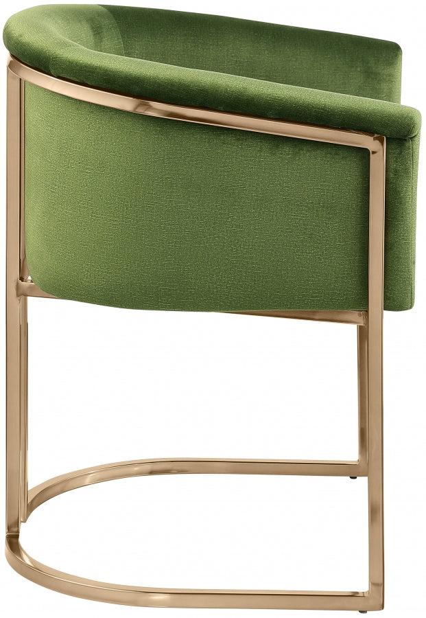 Tierra Velvet Upholstered Dining Chair in Olive - 758Olive-C