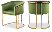 Tierra Velvet Upholstered Dining Chair in Olive - 758Olive-C