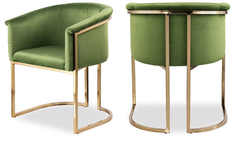 Tierra Velvet Upholstered Dining Chair in Olive - 758Olive-C