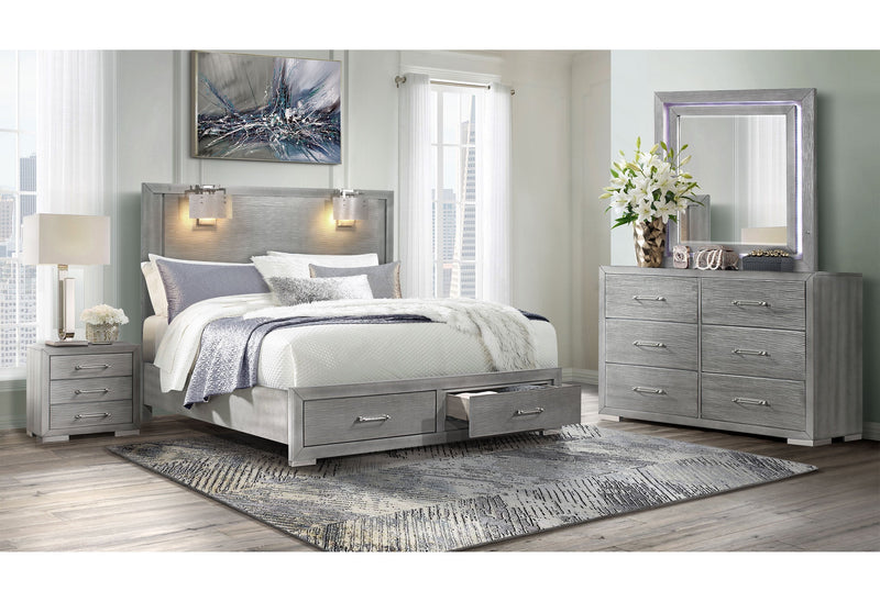 Tiffany Silver Nightstand - Gate FurnitureNightstand