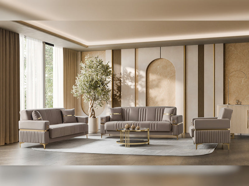 Tilda 3-pieces (Sofa & Loveseat & Chair) Livingroom Set in Beige - 200-ST-TIL-ANKA153-321
