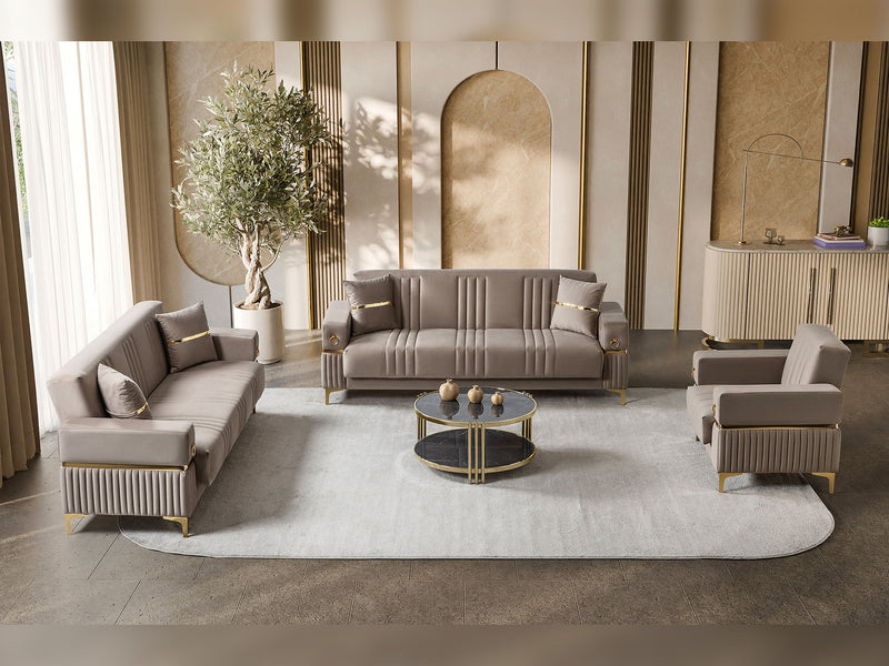 Tilda 3-pieces (Sofa & Loveseat & Chair) Livingroom Set in Grey - 200-ST-TIL-ANKA152-321