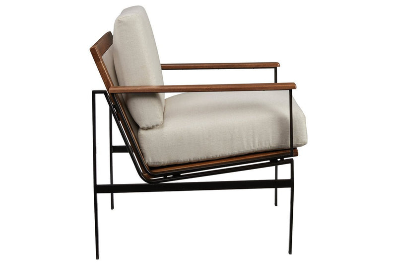 Tilden Ivory/Brown Accent Chair - Gate FurnitureAccent Chair