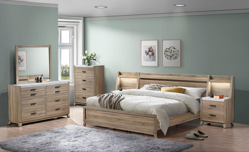 Tilston Natural Queen Panel Bed - Gate FurnitureQueen Bed