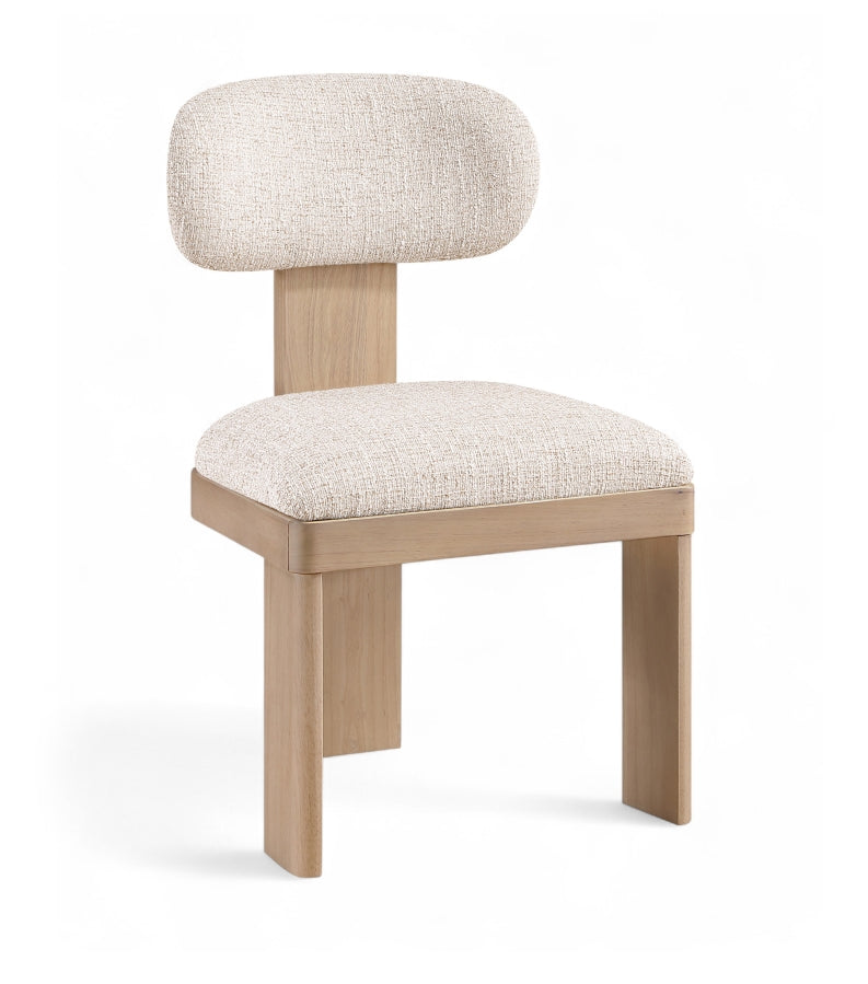 Timbra Linen Textured Fabric Upholstered Dining Chair in Beige, Set of 2 - 11081Beige-C