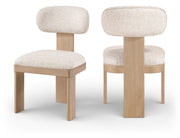 Timbra Linen Textured Fabric Upholstered Dining Chair in Beige, Set of 2 - 11081Beige-C