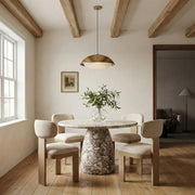 Timbra Linen Textured Fabric Upholstered Dining Chair in Beige, Set of 2 - 11081Beige-C