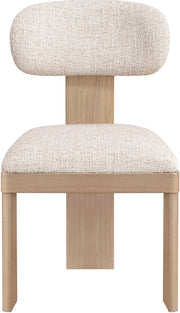 Timbra Linen Textured Fabric Upholstered Dining Chair in Beige, Set of 2 - 11081Beige-C