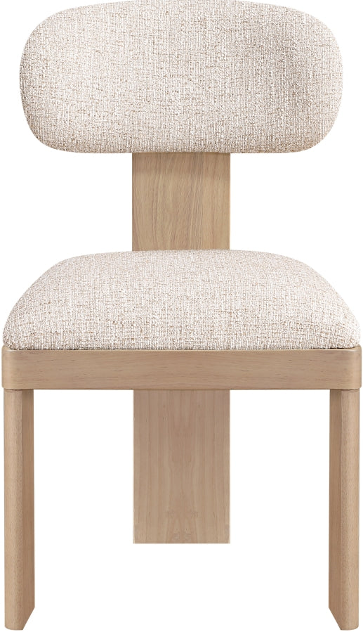 Timbra Linen Textured Fabric Upholstered Dining Chair in Beige, Set of 2 - 11081Beige-C