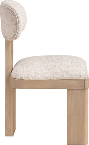 Timbra Linen Textured Fabric Upholstered Dining Chair in Beige, Set of 2 - 11081Beige-C