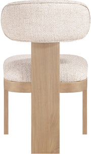 Timbra Linen Textured Fabric Upholstered Dining Chair in Beige, Set of 2 - 11081Beige-C