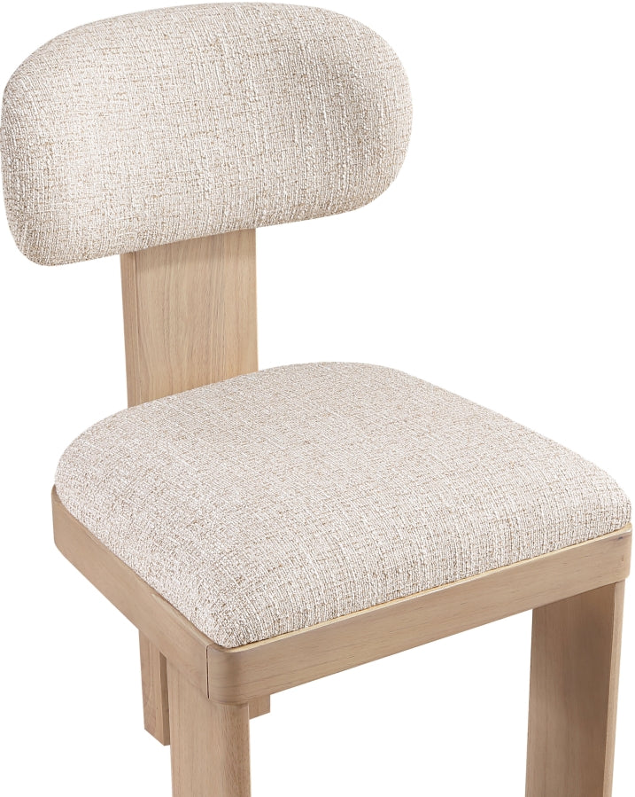 Timbra Linen Textured Fabric Upholstered Dining Chair in Beige, Set of 2 - 11081Beige-C