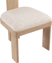 Timbra Linen Textured Fabric Upholstered Dining Chair in Beige, Set of 2 - 11081Beige-C