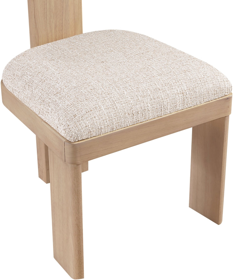 Timbra Linen Textured Fabric Upholstered Dining Chair in Beige, Set of 2 - 11081Beige-C