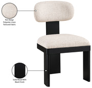 Timbra Linen Textured Fabric Upholstered Dining Chair in Beige, Set of 2 - 11082Beige-C