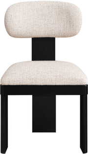 Timbra Linen Textured Fabric Upholstered Dining Chair in Beige, Set of 2 - 11082Beige-C