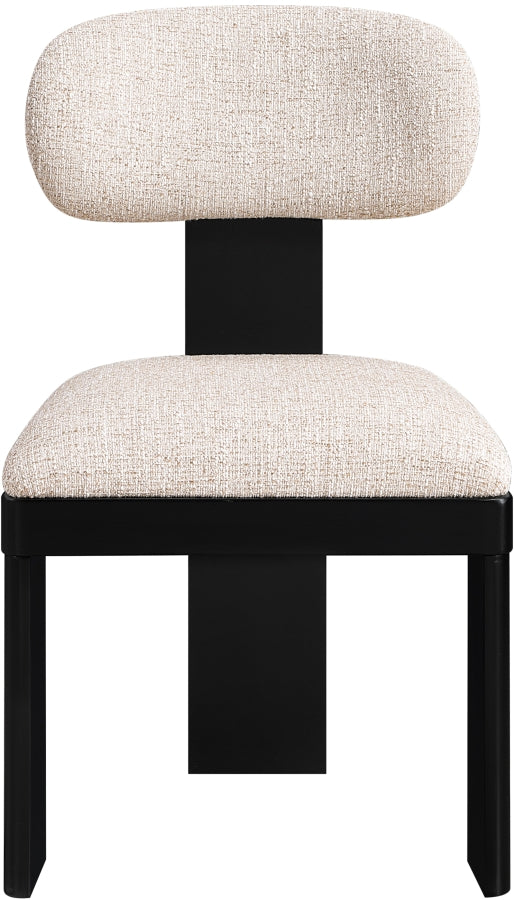 Timbra Linen Textured Fabric Upholstered Dining Chair in Beige, Set of 2 - 11082Beige-C