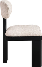 Timbra Linen Textured Fabric Upholstered Dining Chair in Beige, Set of 2 - 11082Beige-C