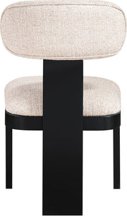 Timbra Linen Textured Fabric Upholstered Dining Chair in Beige, Set of 2 - 11082Beige-C