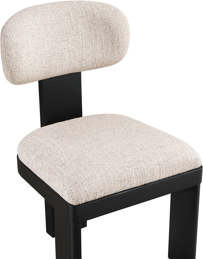 Timbra Linen Textured Fabric Upholstered Dining Chair in Beige, Set of 2 - 11082Beige-C