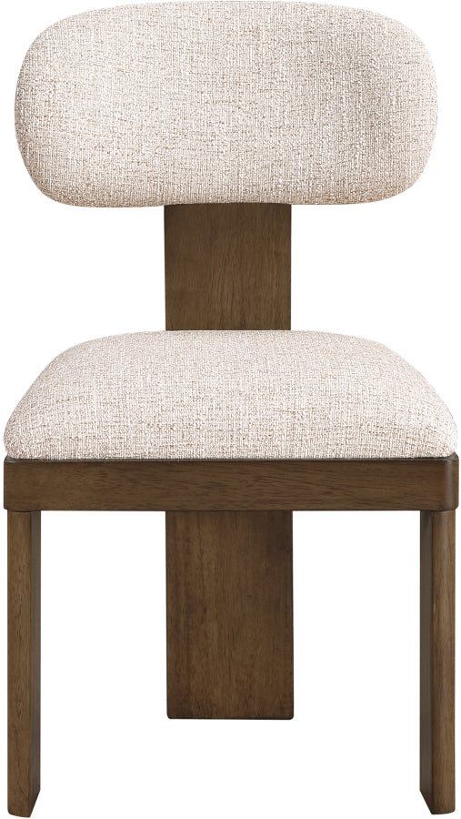 Timbra Linen Textured Fabric Upholstered Dining Chair in Beige, Set of 2 - 11083Beige-C