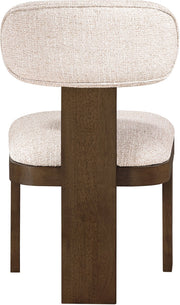 Timbra Linen Textured Fabric Upholstered Dining Chair in Beige, Set of 2 - 11083Beige-C