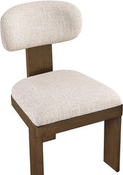Timbra Linen Textured Fabric Upholstered Dining Chair in Beige, Set of 2 - 11083Beige-C