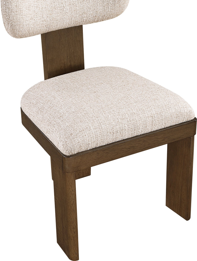 Timbra Linen Textured Fabric Upholstered Dining Chair in Beige, Set of 2 - 11083Beige-C
