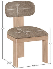 Timbra Linen Textured Fabric Upholstered Dining Chair in Brown, Set of 2 - 11081Brown-C