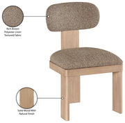 Timbra Linen Textured Fabric Upholstered Dining Chair in Brown, Set of 2 - 11081Brown-C
