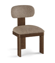 Timbra Linen Textured Fabric Upholstered Dining Chair in Brown, Set of 2 - 11083Brown-C