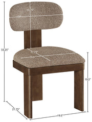 Timbra Linen Textured Fabric Upholstered Dining Chair in Brown, Set of 2 - 11083Brown-C