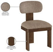 Timbra Linen Textured Fabric Upholstered Dining Chair in Brown, Set of 2 - 11083Brown-C