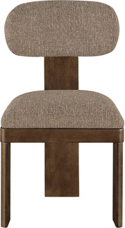 Timbra Linen Textured Fabric Upholstered Dining Chair in Brown, Set of 2 - 11083Brown-C