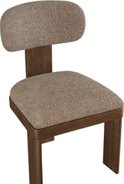 Timbra Linen Textured Fabric Upholstered Dining Chair in Brown, Set of 2 - 11083Brown-C