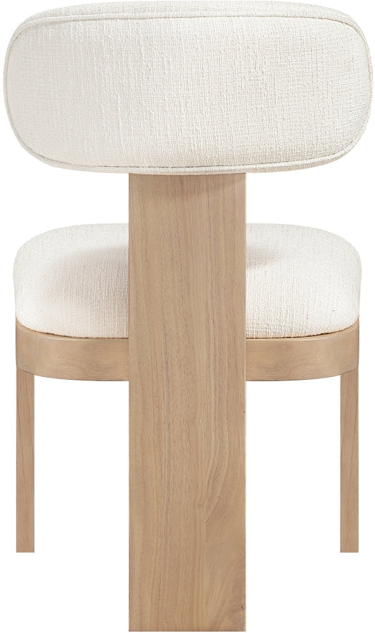 Timbra Linen Textured Fabric Upholstered Dining Chair in Cream, Set of 2 - 11081Cream-C