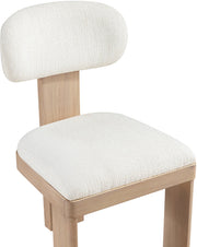 Timbra Linen Textured Fabric Upholstered Dining Chair in Cream, Set of 2 - 11081Cream-C