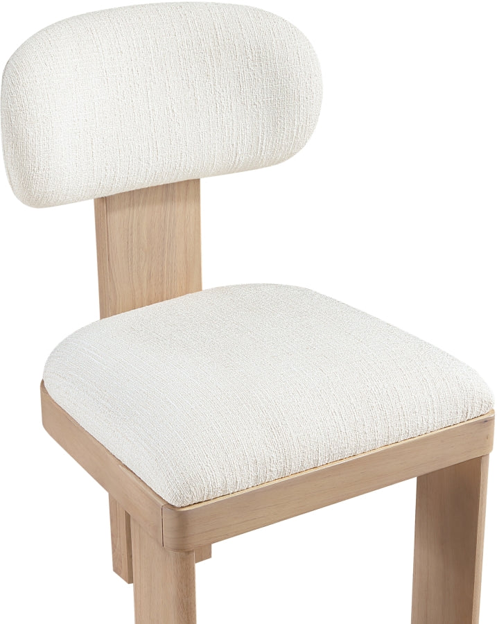Timbra Linen Textured Fabric Upholstered Dining Chair in Cream, Set of 2 - 11081Cream-C