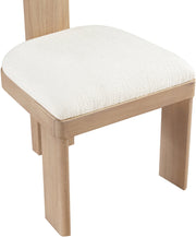 Timbra Linen Textured Fabric Upholstered Dining Chair in Cream, Set of 2 - 11081Cream-C