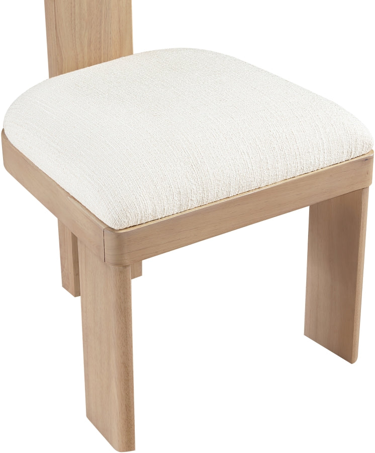 Timbra Linen Textured Fabric Upholstered Dining Chair in Cream, Set of 2 - 11081Cream-C