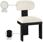 Timbra Linen Textured Fabric Upholstered Dining Chair in Cream, Set of 2 - 11082Cream-C