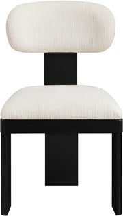 Timbra Linen Textured Fabric Upholstered Dining Chair in Cream, Set of 2 - 11082Cream-C