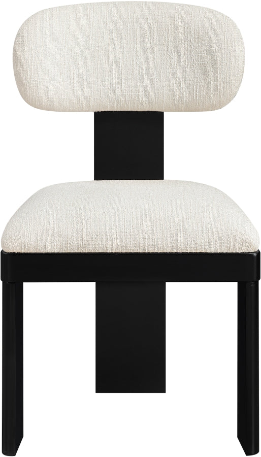 Timbra Linen Textured Fabric Upholstered Dining Chair in Cream, Set of 2 - 11082Cream-C
