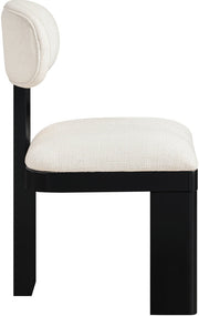 Timbra Linen Textured Fabric Upholstered Dining Chair in Cream, Set of 2 - 11082Cream-C
