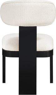 Timbra Linen Textured Fabric Upholstered Dining Chair in Cream, Set of 2 - 11082Cream-C