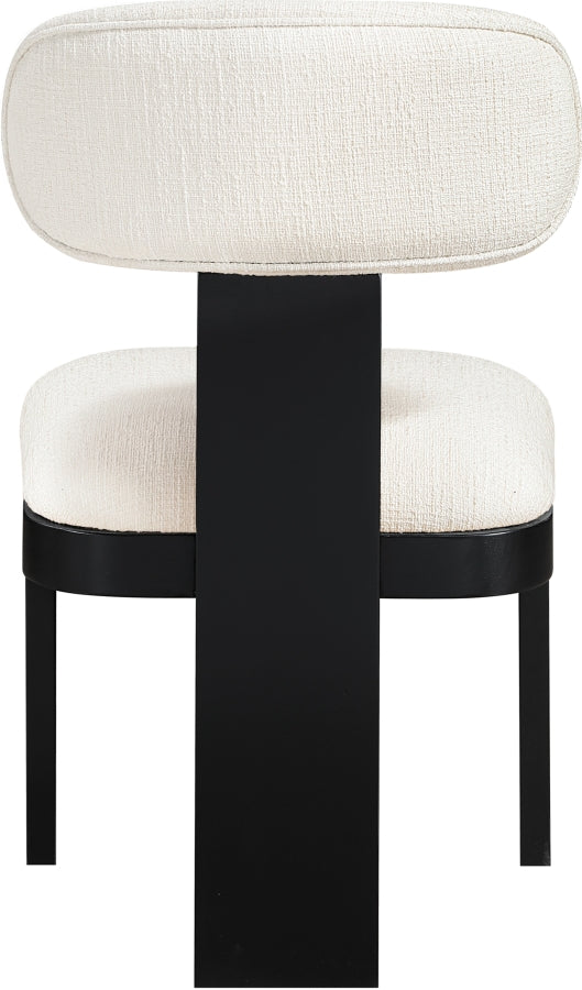 Timbra Linen Textured Fabric Upholstered Dining Chair in Cream, Set of 2 - 11082Cream-C