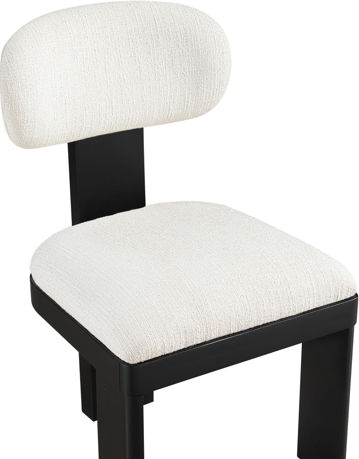 Timbra Linen Textured Fabric Upholstered Dining Chair in Cream, Set of 2 - 11082Cream-C