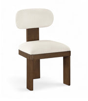 Timbra Linen Textured Fabric Upholstered Dining Chair in Cream, Set of 2 - 11083Cream-C