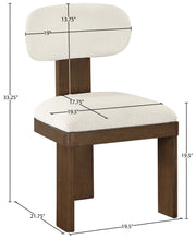 Timbra Linen Textured Fabric Upholstered Dining Chair in Cream, Set of 2 - 11083Cream-C