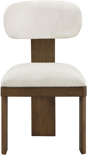 Timbra Linen Textured Fabric Upholstered Dining Chair in Cream, Set of 2 - 11083Cream-C
